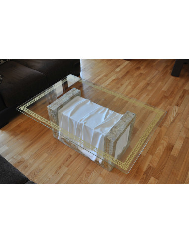 Stół 6007 biały z marmurem