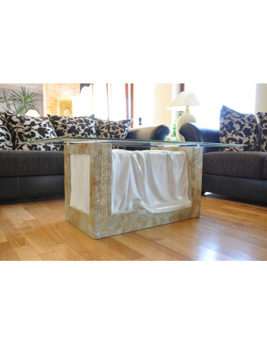 Stół 6007 biały z marmurem