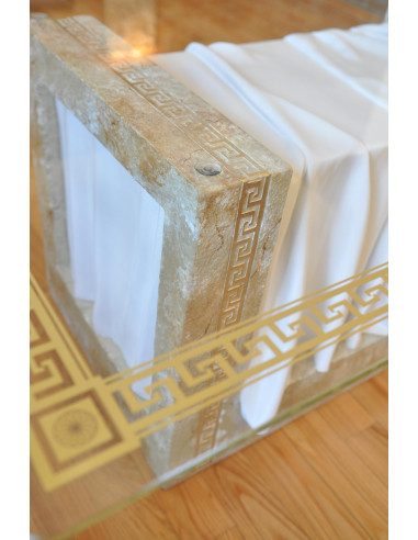 Stół 6007 biały z marmurem