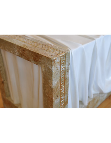 Stół 6007 biały z marmurem