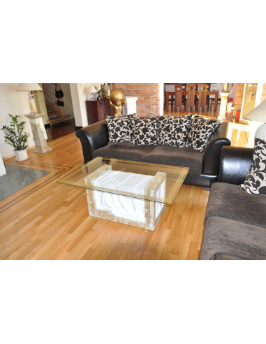 Stół 6007 biały z marmurem