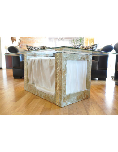 Stół 6007 biały z marmurem