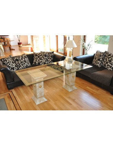 Stół szklany 6035 marmur