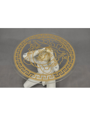 Stół mężczyzna biały blat grecki