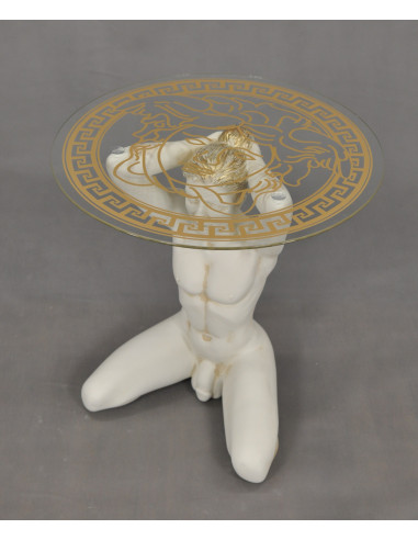 Stół mężczyzna biały blat grecki