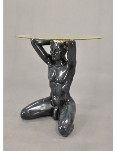 Stół mężczyzna czarny szklany blat