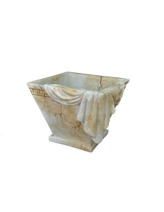 Elegancka donica w stylu klasycznym z greckim motywem, marmur H: 33 cm waza misa