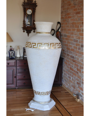 Barek Amfora biała pozłacana