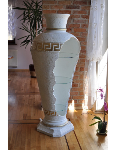 Barek Amfora biała pozłacana