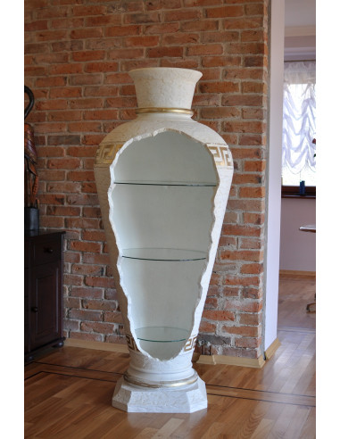 Barek Amfora biała pozłacana