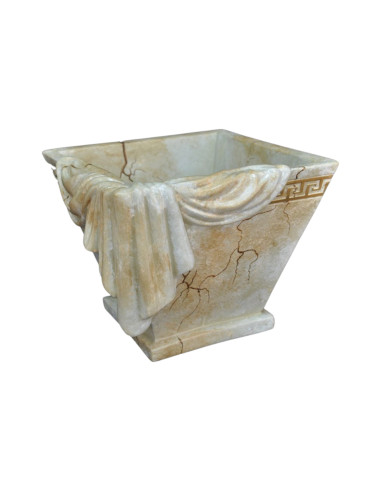 Elegancka donica w stylu klasycznym z greckim motywem, marmur H: 33 cm waza misa