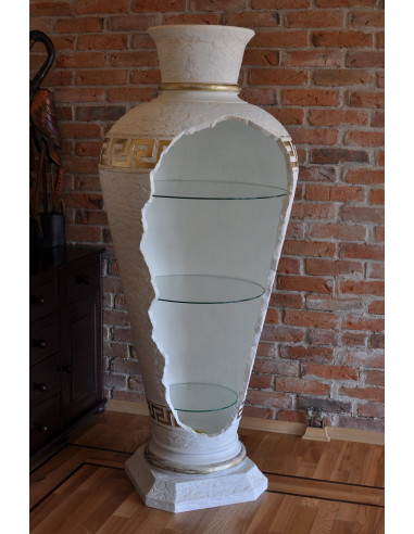 Barek Amfora biała pozłacana