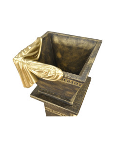 Elegancka donica w stylu greckim, dekoracyjna złota z czarnym H: 33 cm waza misa 2