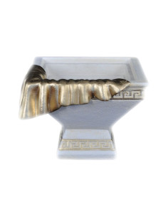 Dekoracyjna misa w stylu greckim ze złotymi detalami H: 25,5cm waza donica 2