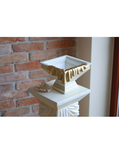 Dekoracyjna misa w stylu greckim ze złotymi detalami H: 25,5cm waza donica