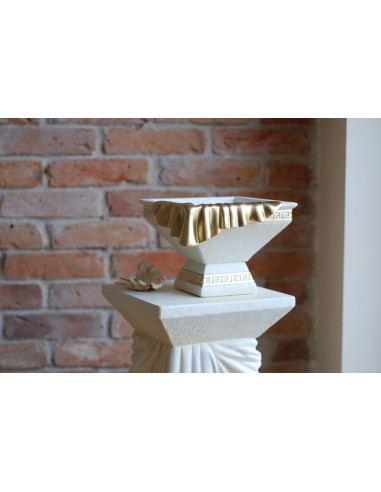 Dekoracyjna misa w stylu greckim ze złotymi detalami H: 25,5cm waza donica