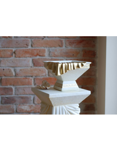 Dekoracyjna misa w stylu greckim ze złotymi detalami H: 25,5cm waza donica