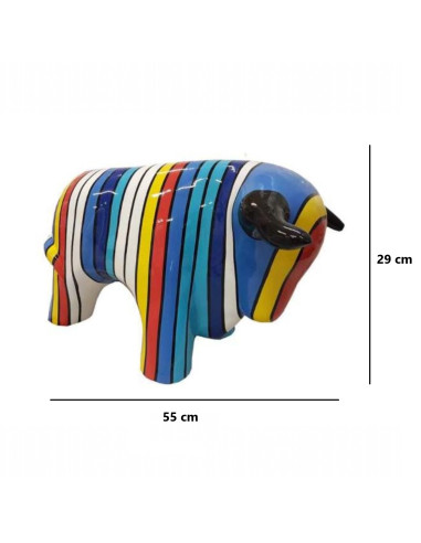 Figura Byk kolorowy niebieski mały H: 29 cm