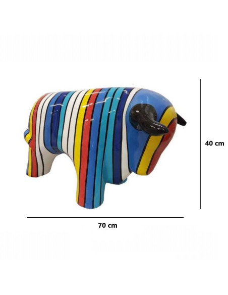 Figura Byk kolorowy niebieski duży H: 40 cm