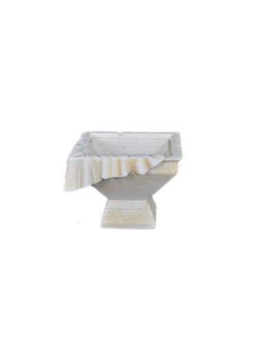 Dekoracyjna misa w stylu greckim z białymi detalami, H: 25,5cm waza donica