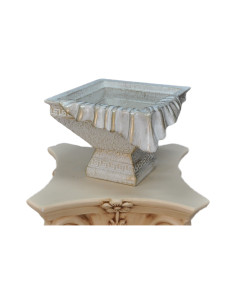 Dekoracyjna misa w stylu greckim ze srebrnymi detalami, H: 25,5cm waza donica