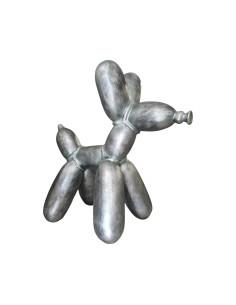 Figura Pies Pop-Art Balloon Dog styl Koons srebrny wysoki połysk żywica