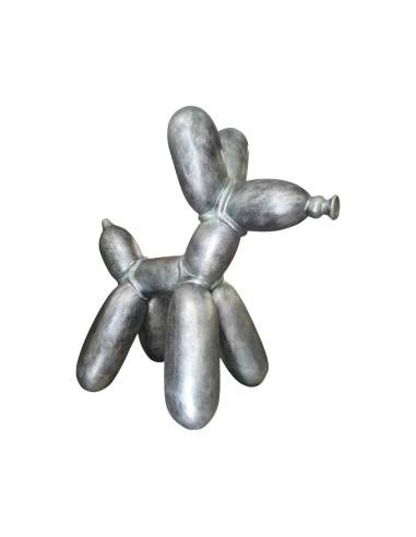 Figura Pies Pop-Art Balloon Dog styl Koons srebrny wysoki połysk żywica