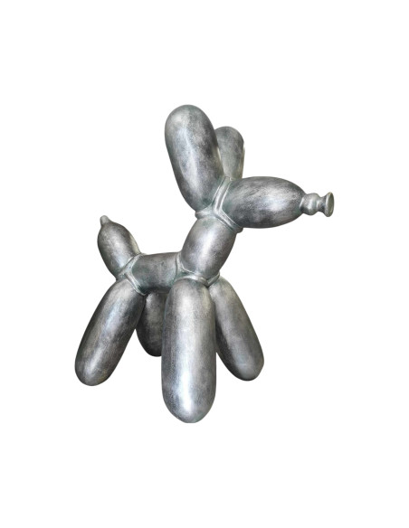 Figura Pies Pop-Art Balloon Dog styl Koons srebrny wysoki połysk żywica