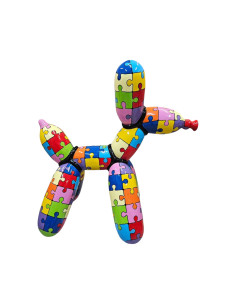 Figura Balon Dog Pop-Art Puzzle Jigsaw Hard-edge styl Koons wysoki połysk żywica 2