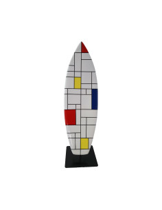 Figura Deska Surfingowa Hard-Edge De Stijl Mondrian biała wysoki połysk żywica