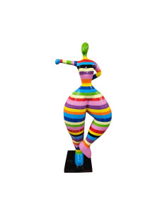 Figura Balerina Pop-Art Stripe hard-edge Multikolor NANA wysoki połysk żywica
