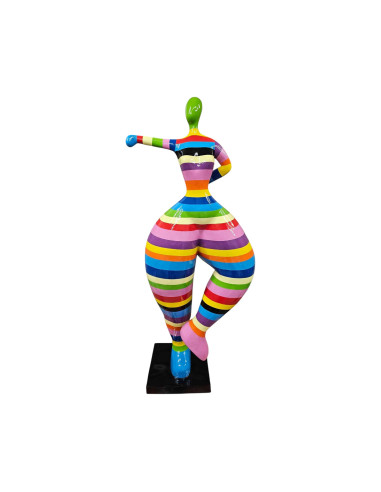Figura Balerina Pop-Art Stripe hard-edge Multikolor NANA wysoki połysk żywica