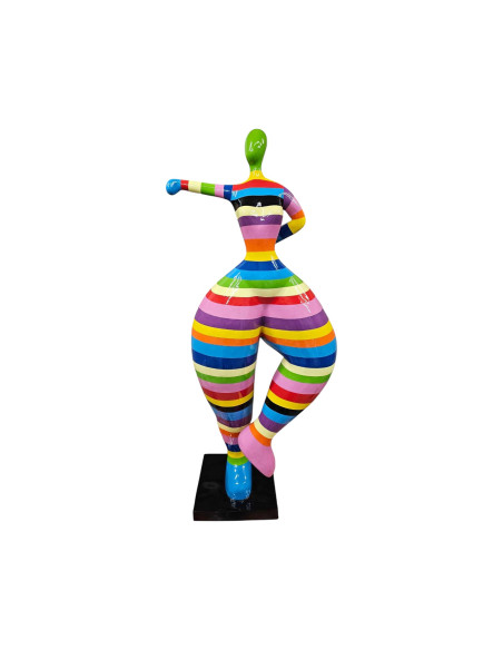 Figura Balerina Pop-Art Stripe hard-edge Multikolor NANA wysoki połysk żywica