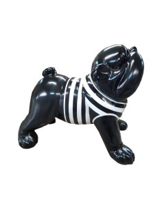 Figura Bulldog Pop-Art Op-Art Black & White czarno-biała wysoki połysk żywica