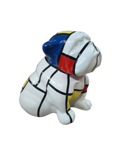 Figura Buldog Pop-Art Hard-edge De Stijl Mondrian multicolor wysoki połysk żywica
