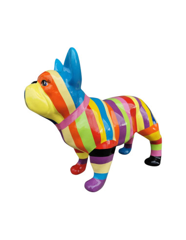 Figura Buldog Pop-Art Neo-Pop Rainbow Multicolor wysoki połysk żywica