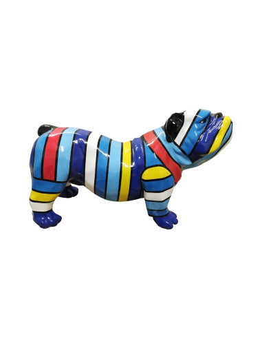 Figura Buldog Pop-Art Hard-edge De Stijl Mondrian Multicolor wysoki połysk żywica