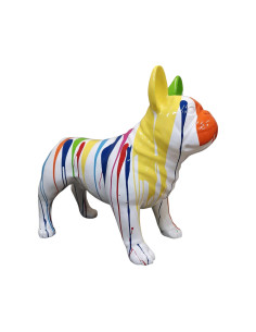 Figura Buldog Pop-Art Drip-Art Neo-Pop Rainbow Art wysoki połysk żywica