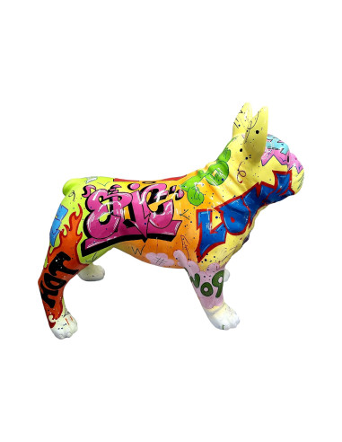 Figura Buldog Pop-Art Graffiti Street-Art Multicolor wysoki połysk żywica