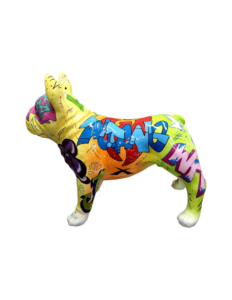 Figura Buldog Pop-Art Graffiti Street-Art Multicolor wysoki połysk żywica