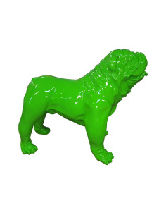 Figura Buldog Pop-Art Neo-Pop monokolor zielony neon wysoki połysk żywica