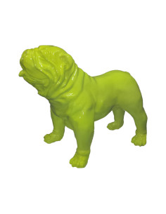 Figura Buldog Pop-Art Neo-Pop monokolor limonkowy neon wysoki połysk żywica