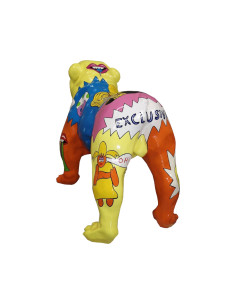 Figura Buldog Pop-Art Comic Graffiti Love Rainbow multicolor wysoki połysk żywica 2