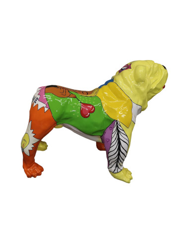 Figura Buldog Pop-Art Comic Graffiti Love Rainbow multicolor wysoki połysk żywica