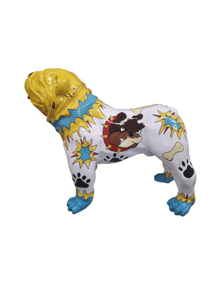 Figura Buldog Pop-Art Comic Cartoon Neo-Pop multicolor wysoki połysk żywica