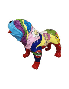 Figura Buldog Pop-Art Comic Emoji Graffiti multicolor wysoki połysk żywica 2