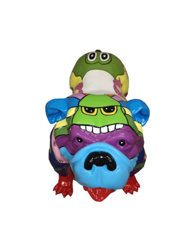 Figura Buldog Pop-Art Comic Emoji Graffiti multicolor wysoki połysk żywica