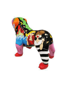 Figura Buldog Pop-Art Comic Street-Art multicolor wysoki połysk żywica 2