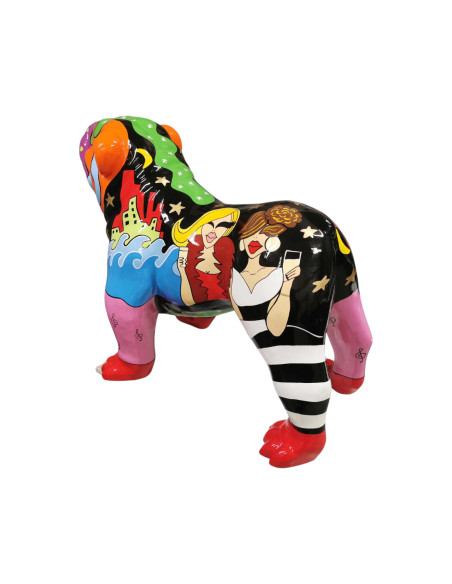 Figura Buldog Pop-Art Comic Street-Art multicolor wysoki połysk żywica