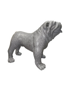Figura Buldog Modern Loft monokolor szary efekt granitu matowa żywica